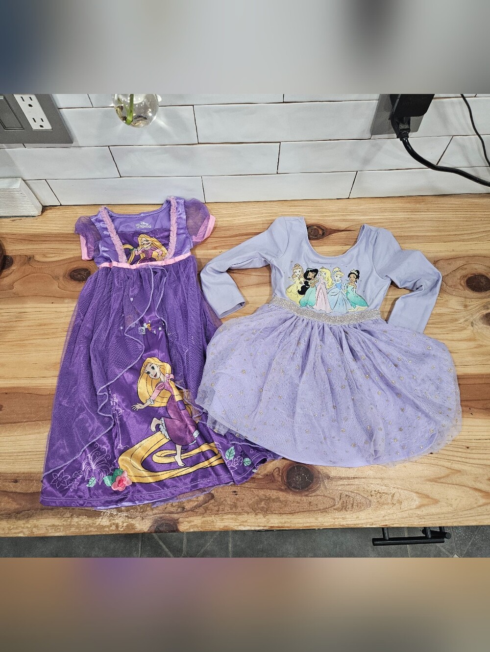 Disney Toddler Frozen Denim Jacket And Tangled Dress.